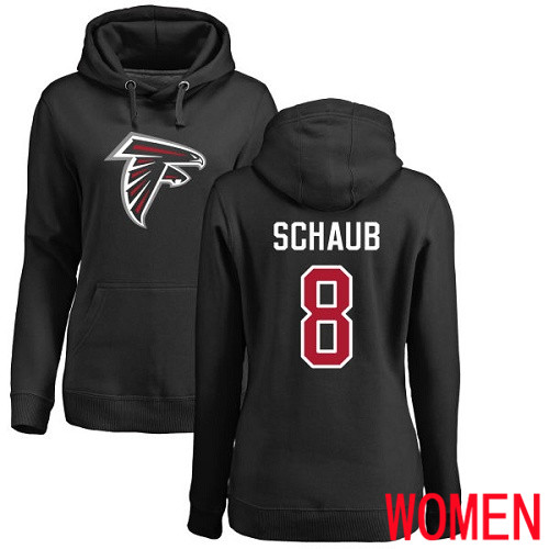 Atlanta Falcons Black Women Matt Schaub Name And Number Logo NFL Football #8 Pullover Hoodie Sweatshirts->women nfl jersey->Women Jersey